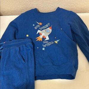 Tucker + Tate Blue Rocket Sweatshirt and Pants Set
